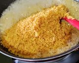A picture of step 5 of Protein rich Yellow split Moong daal(gram lentils) Burfi.