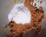 A picture of step 3 of Magas laddu (besan laddu).