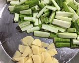 A picture of step 1 of Soya Chunks Ridge Gourd Curry.