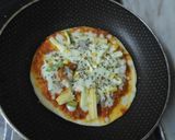 A picture of step 5 of Exotic Italian Veggies cum Punjabi gravy Pizza.