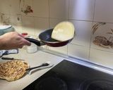 Foto del paso 1 de la receta: Tortitas de leche de avena con bacon, cebolla y berenjena