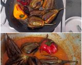 A picture of step 3 of Eggplant and Bell Pepper in Creamy Gravy.