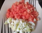 A picture of step 1 of Watermelon Cucumber Smoothie.