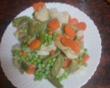 Foto del paso 3 de la receta Muslos de pollo con papas cocidas y menestra al horno