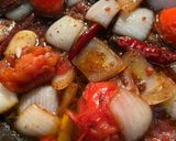 A picture of step 2 of Pork Ribs in Red Sauce with Chile de Árbol.
