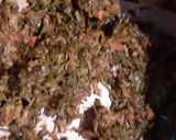 A picture of step 2 of Alu meethi (fenugreek leaves).