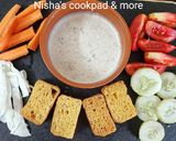 A picture of step 4 of Homemade Ranch dressing with salad and rusk toast.
