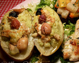 Foto del paso 8 de la receta: Patata asada, rellena de filetes de pollo al ajillo y perejil