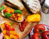 Hình bước làm 3 của món Bruschetta - hương vị mùa hè nước Ý