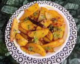 A picture of step 8 of Schezwan Potatoes /Mustang Aloo fry/Nepali Timur Aloo Masala.