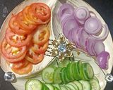 A picture of step 1 of Vegetable Subway Sandwich.