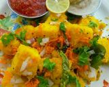 A picture of step 2 of Rice and dal ke khamman.