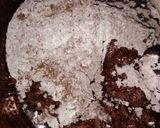 A picture of step 5 of Brownie/chocolate sponge.