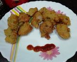 A picture of step 4 of Moong Dal and onion Fritters.