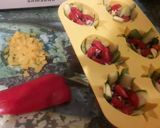 A picture of step 4 of Egg muffins wrapped in Zucchini.