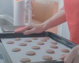 A picture of step 9 of PARISIAN MACARONS (chocolate macarons).