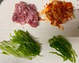 A picture of step 1 of Korean Pork Kimchi Stir-Fry and Kimpub.