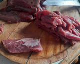 Foto del paso 1 de la receta: Carne mongoliana con arroz