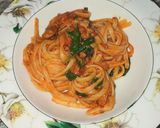 A picture of step 3 of Mince, mushroom and spinach linguine 🍜.