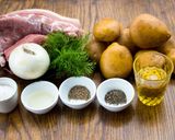 Фото кроку 1 до Казан-кебаб с говядиной, свининой и вкусным маринованным луком.