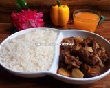 A picture of step 1 of White rice and lamb peppersoup.