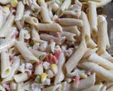 A picture of step 4 of Mayo Pasta.