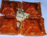 Foto del paso 6 de la receta: Raviolones de Tomate y Tomillo relleno de Pollo tomates secos y orégano