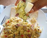 A picture of step 5 of Cabbage incorporated fried egg.