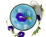A picture of step 7 of Tubtim Krob in Butterfly Pea Flower Tea Latte.