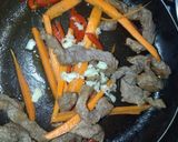 A picture of step 3 of Beef Stir-Fry with Russian Salad.