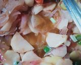 A picture of step 4 of Aloo Karele.