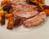 Foto del paso 3 de la receta: Salmonetes al horno con mini papas y boniatos