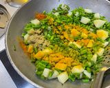 A picture of step 3 of Mooli ki saangri ki sabji.