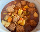 A picture of step 3 of Instant Pot Meatball Stew.