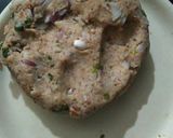 A picture of step 3 of Peanut poha patti.