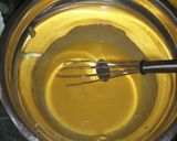 A picture of step 3 of Ghee mysore pak.