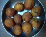 A picture of step 2 of Aloo dal vada.