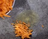 A picture of step 1 of Carrot Halwa in a Frozen Cashew Apple Phirni Mousse Cake.