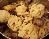 A picture of step 10 of Swedish Meatballs and Egg Noodles in a Creamy Sauce.