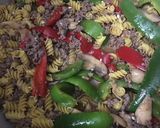A picture of step 2 of Instant pot philly cheesesteak pasta.