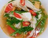 Hình bước làm 3 của món Canh nấm kim châm rau thì là