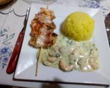 Foto del paso 5 de la receta: Brochette de langostinos y panceta crocante