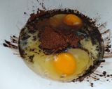 A picture of step 1 of Steamed Dark Chocolate Cake.