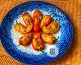 Hình bước làm 3 của món Ớt Chuông Nhồi Chả Cá