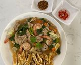 รูปขั้นตอนการทำที่ 6 ของ ราดหน้าเส้นไข่ แบบคลีนๆ โปรตีนเน้นๆ