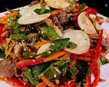 Hình bước làm 4 của món Gỏi bò cà nổ