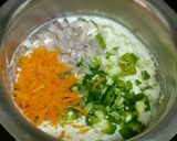 A picture of step 2 of Tricoloured Suji Mix Veg Appe.