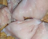 A picture of step 1 of Mongolian Chicken.