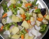 A picture of step 1 of Veg Masala Khichdi.