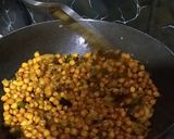 A picture of step 2 of Kale chane and pumpkin sabji with roti and mango puree.